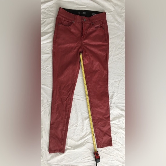 BBJ LA Pants - BBJ LA 3/26 burgundy lightweight leather like stretchy skinny jean style pants
